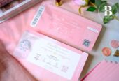 การ์ดแต่งงาน Boarding Pass Pink – Butsaba Printing